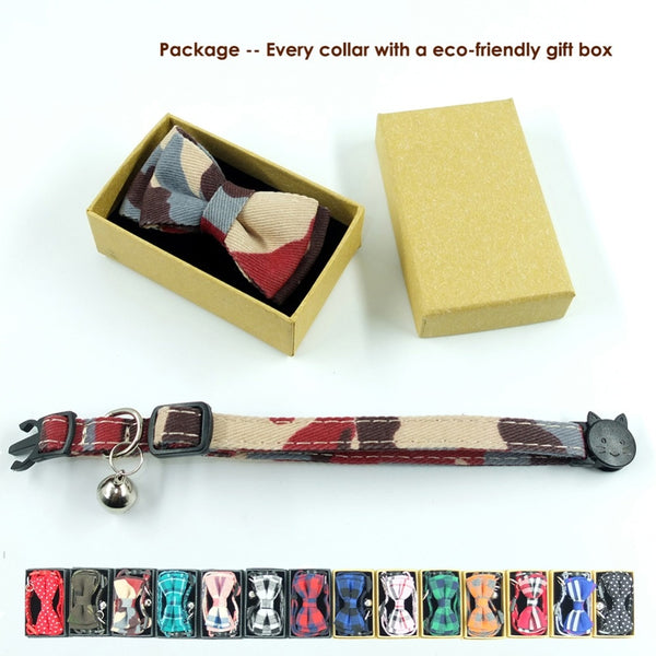 Breakaway Bow Tie Cat Collar With Bell
