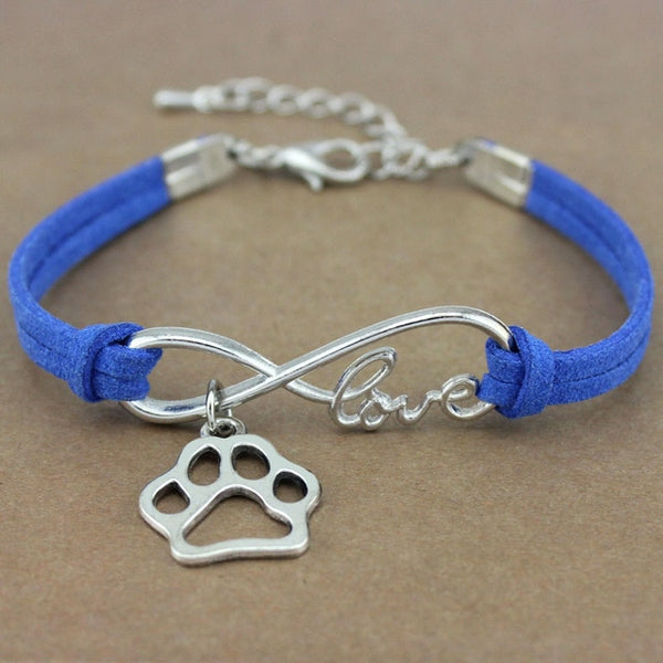 Pulsera del encanto de amor de infinidad del corazón de la pata