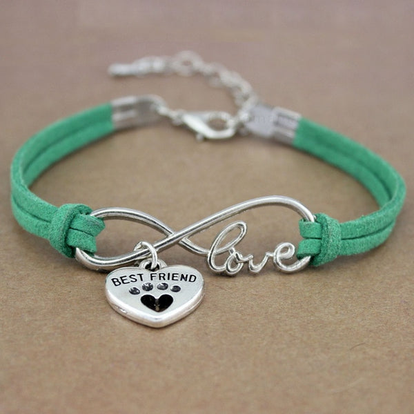 Pulsera del encanto de amor de infinidad del corazón de la pata