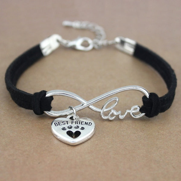 Pulsera del encanto de amor de infinidad del corazón de la pata
