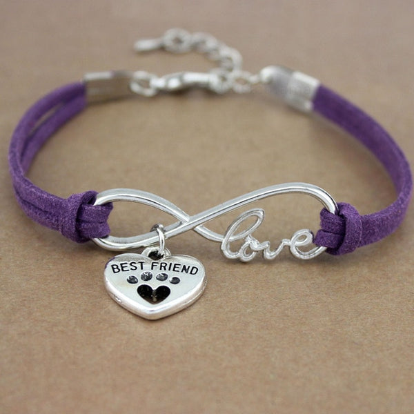 Pulsera del encanto de amor de infinidad del corazón de la pata