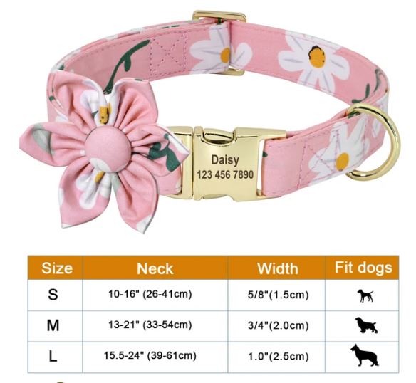 Flower Personalized Collar