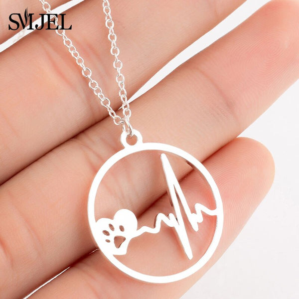 ECG Heartbeat Dog Necklace