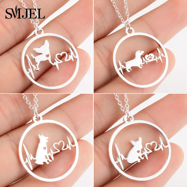 ECG Heartbeat Dog Necklace