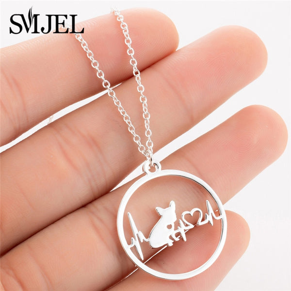 ECG Heartbeat Dog Necklace