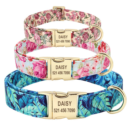 Personalized Floral ID Collar