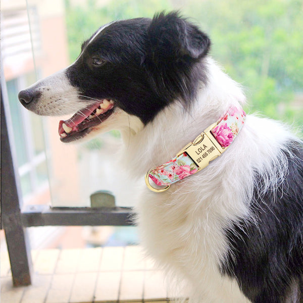 Personalized Floral ID Collar