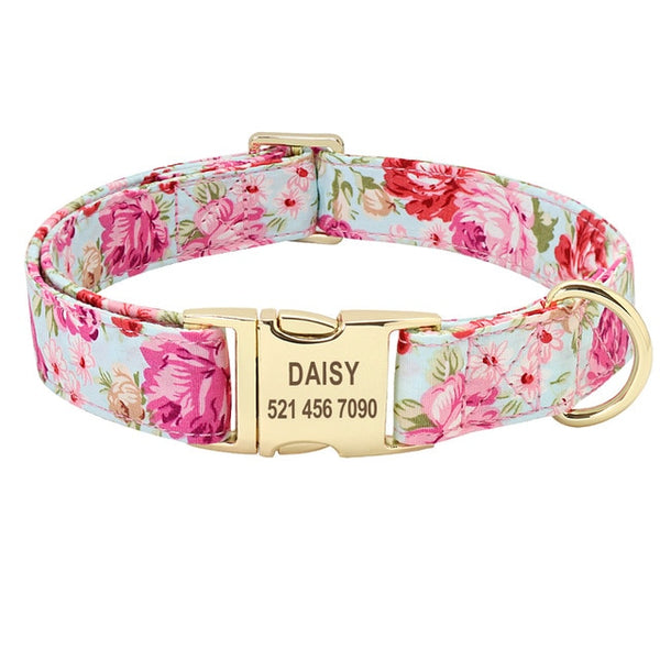 Personalized Floral ID Collar