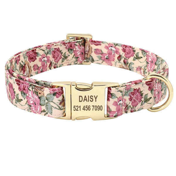 Personalized Floral ID Collar