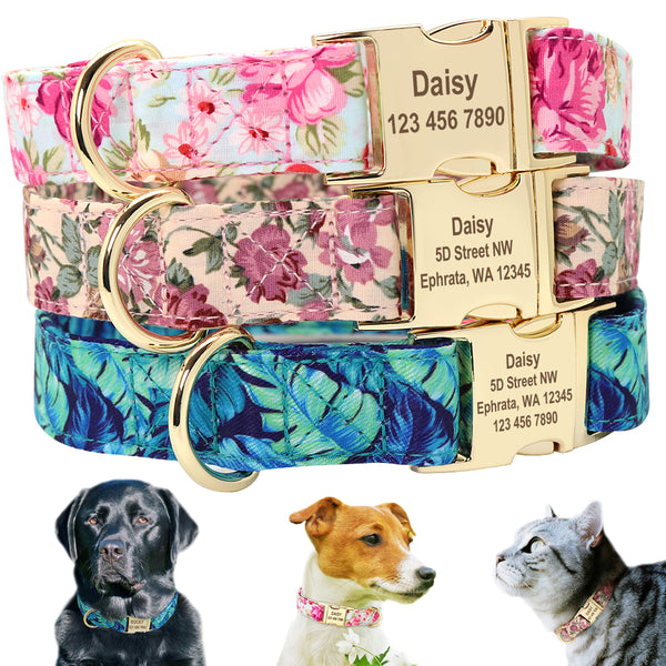 Personalized Floral ID Collar