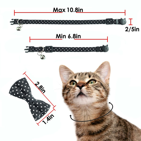 Breakaway Bow Tie Cat Collar With Bell