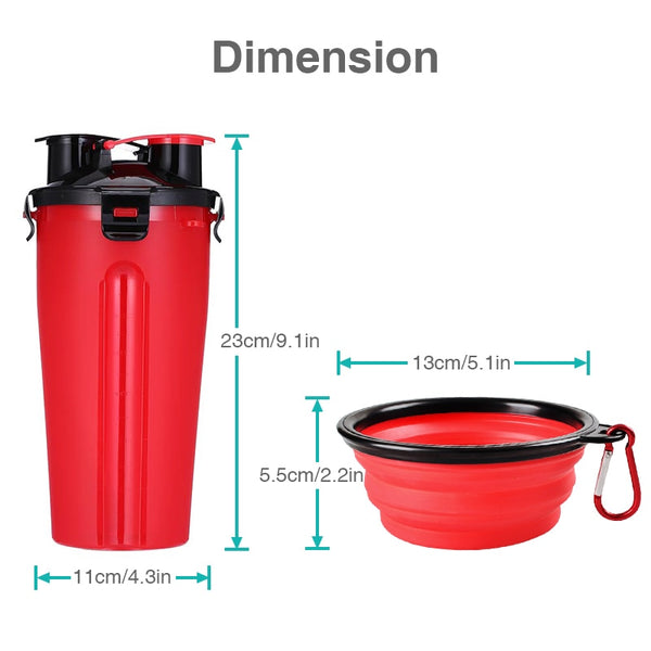 Portable 2 in 1 Pet Food Water Container