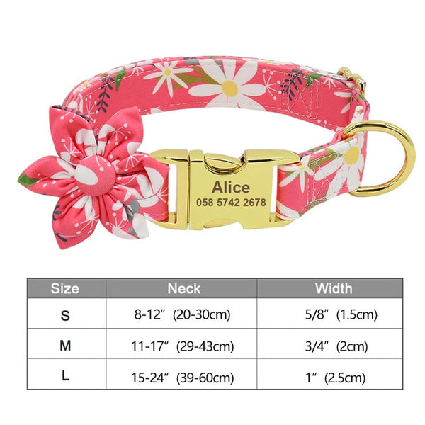 Flower Personalized Collar