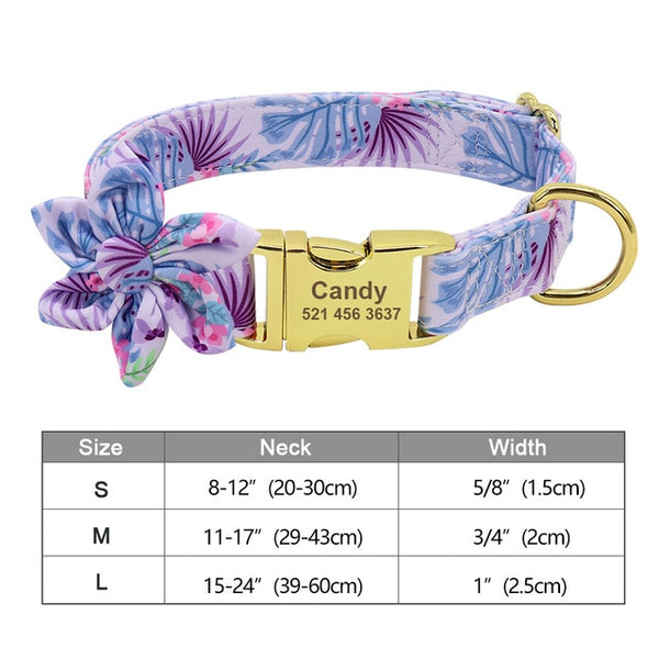 Flower Personalized Collar