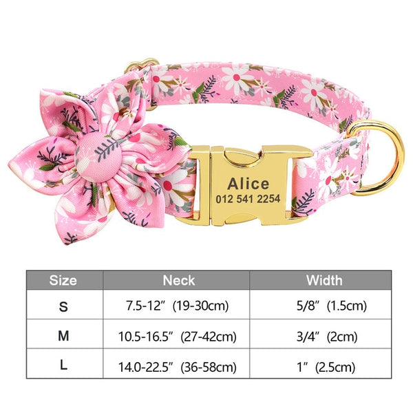 Flower Personalized Collar