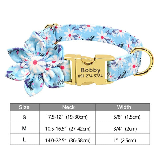 Flower Personalized Collar