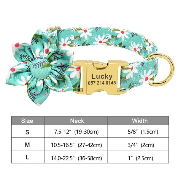 Flower Personalized Collar