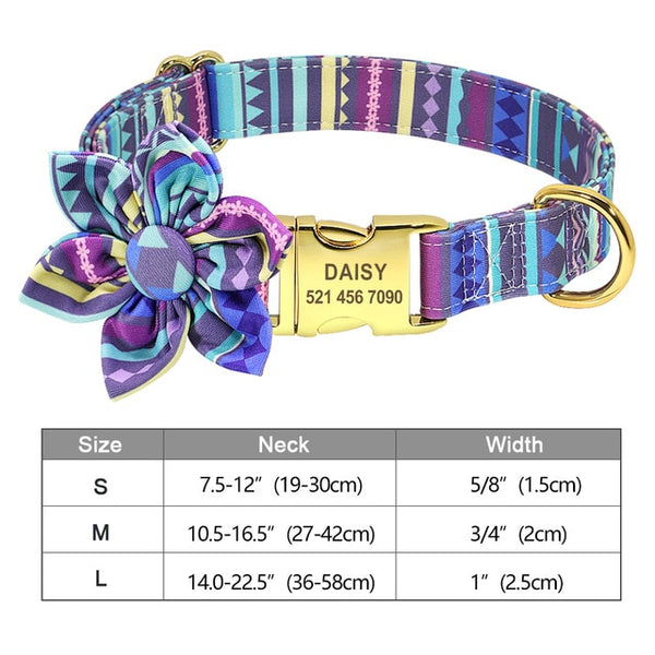 Flower Personalized Collar