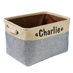 Personalized Dog Toys Storage Basket Bin