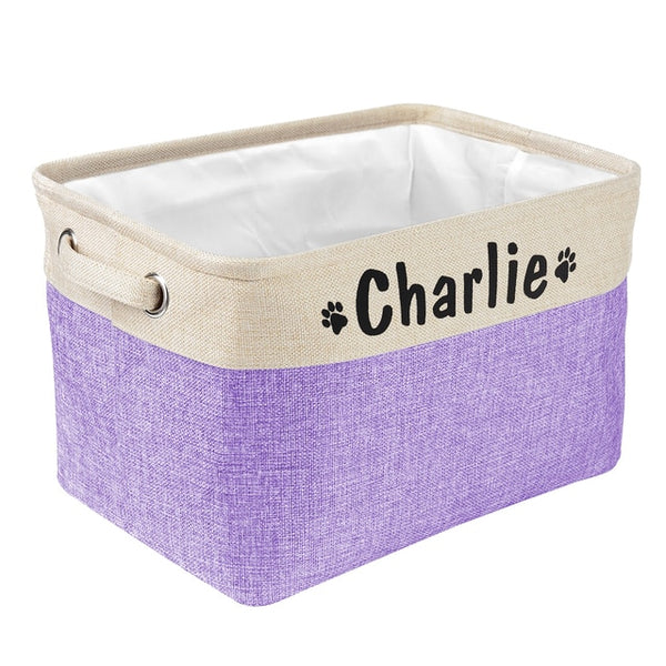 Personalized Dog Toys Storage Basket Bin