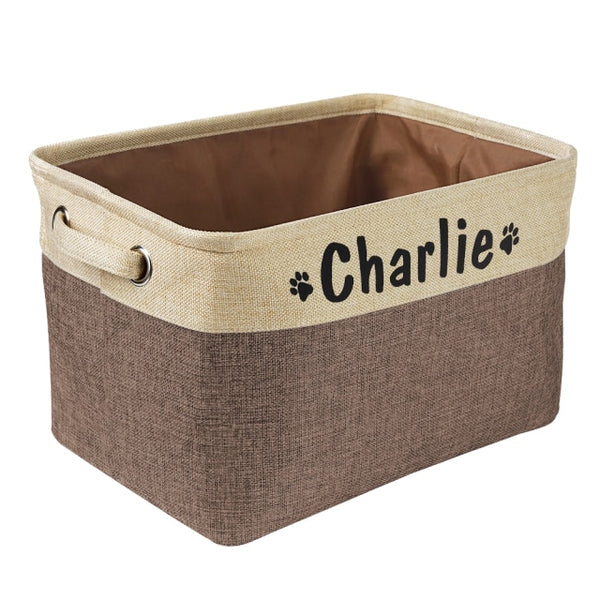 Personalized Dog Toys Storage Basket Bin