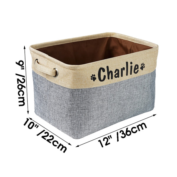 Personalized Dog Toys Storage Basket Bin