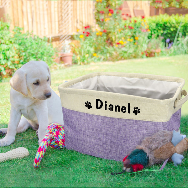 Personalized Dog Toys Storage Basket Bin