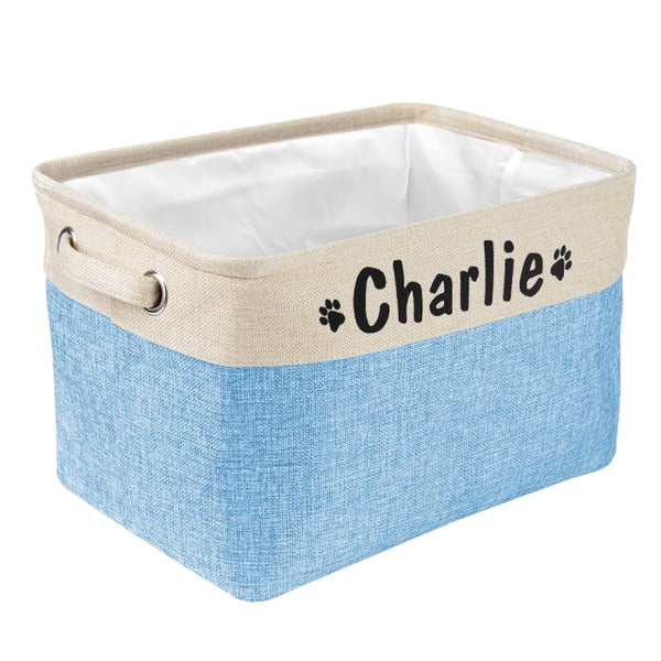 Personalized Dog Toys Storage Basket Bin