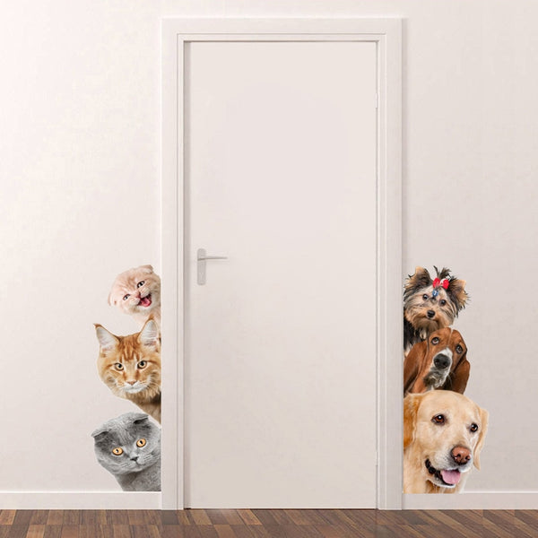 Dogs Cats 3D Wall Funny Sticker