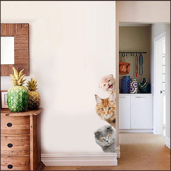 Dogs Cats 3D Wall Funny Sticker