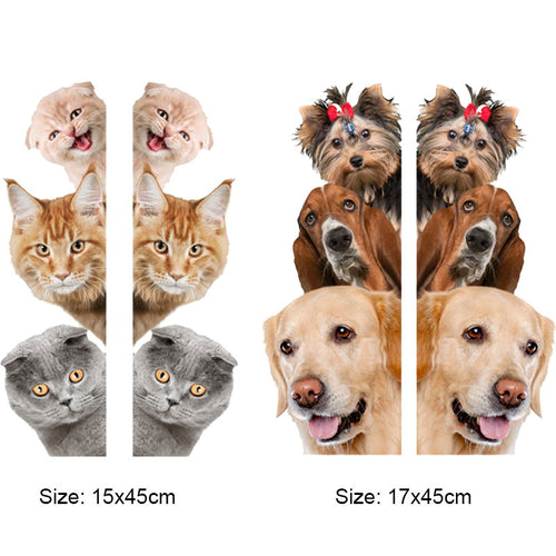 Dogs Cats 3D Wall Funny Sticker