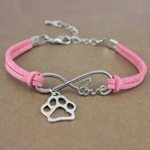 Paw Heart Infinity Love Charm Bracelet