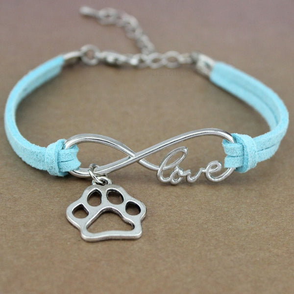 Paw Heart Infinity Love Charm Bracelet