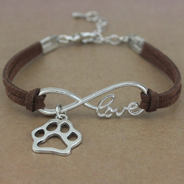 Paw Heart Infinity Love Charm Bracelet