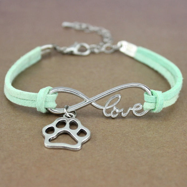 Paw Heart Infinity Love Charm Bracelet