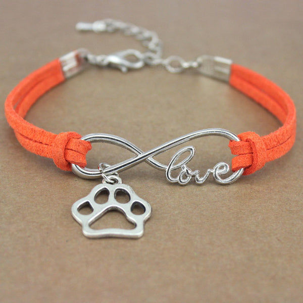 Paw Heart Infinity Love Charm Bracelet