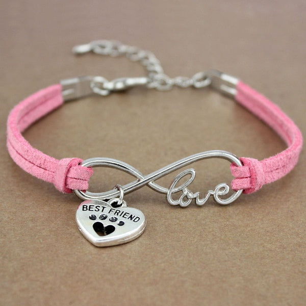 Paw Heart Infinity Love Charm Bracelet