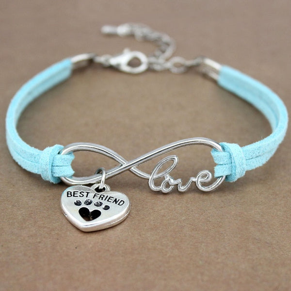 Paw Heart Infinity Love Charm Bracelet