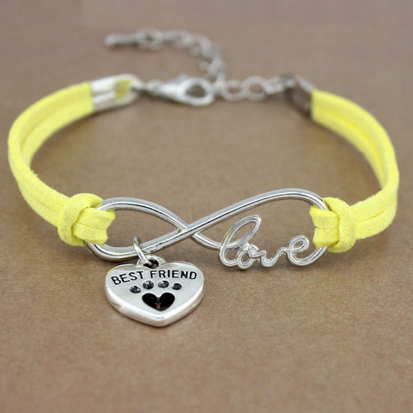 Paw Heart Infinity Love Charm Bracelet