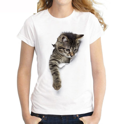 Charmed 3D cat Print Women T-Shirt