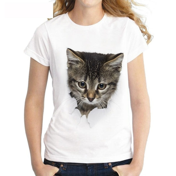 Charmed 3D cat Print Women T-Shirt