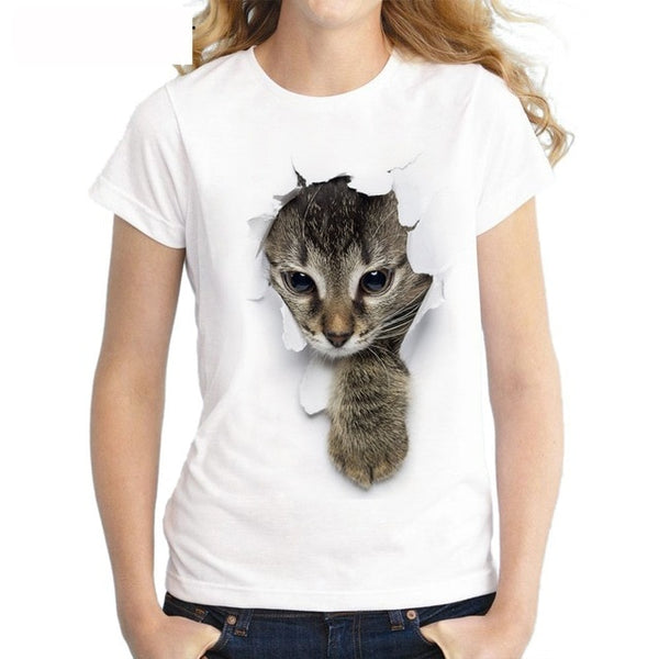 Charmed 3D cat Print Women T-Shirt