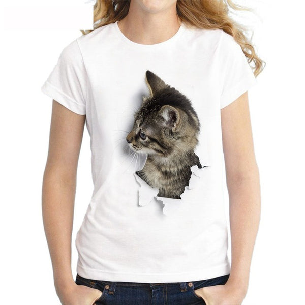 Charmed 3D cat Print Women T-Shirt