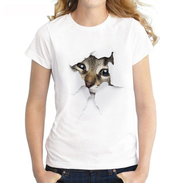 Charmed 3D cat Print Women T-Shirt