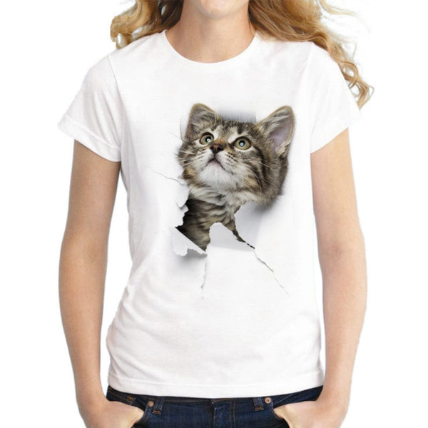 Charmed 3D cat Print Women T-Shirt