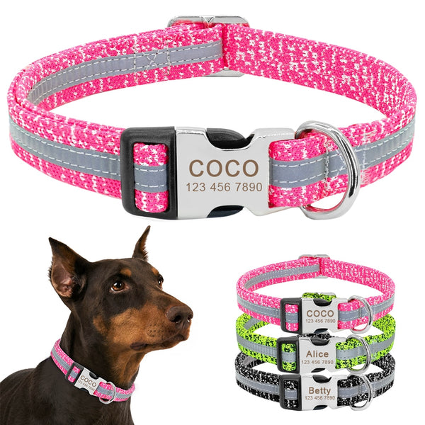 Reflective Custom Engraved Dog Collar