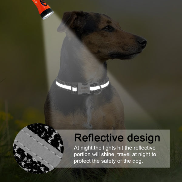 Reflective Custom Engraved Dog Collar