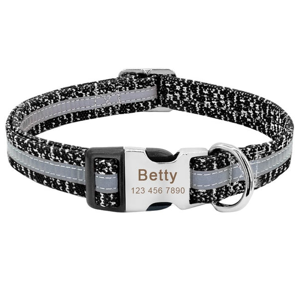 Reflective Custom Engraved Dog Collar