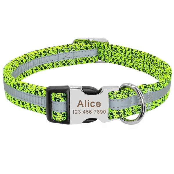 Reflective Custom Engraved Dog Collar