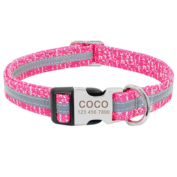 Reflective Custom Engraved Dog Collar